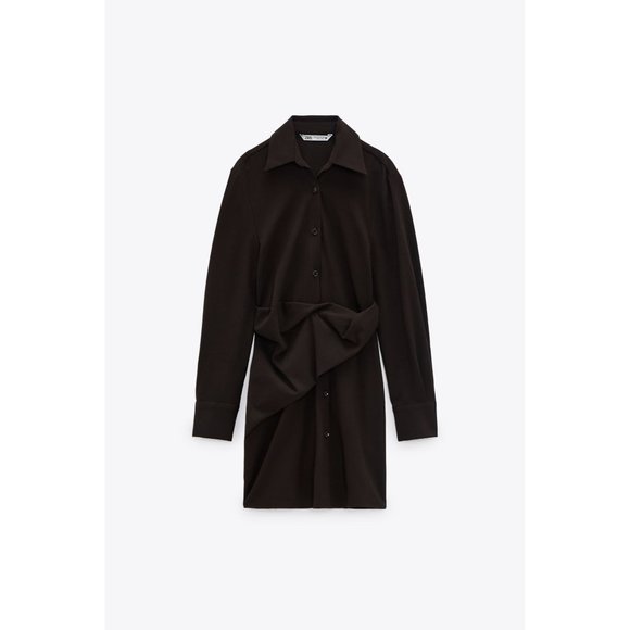 ZARA DRAPED SHIRT DRESS NWT - Picture 11 of 11